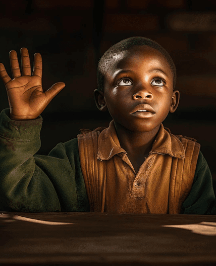 Child with hands up